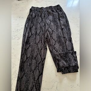 Snakeskin print jogger pants